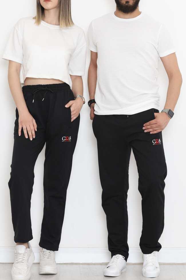 Baskılı Unisex Eşofman Altı Siyah - 7