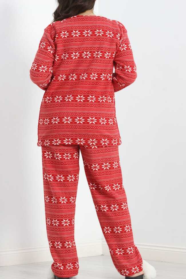 Battal Polar Pijama Takımı Kırmızı - 6