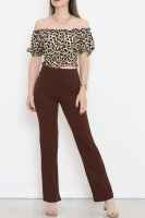 Bel Lastikli Crop Bluz Leopar - 4