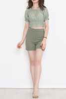 Bel Lastikli Crop Bluz Mint - 2