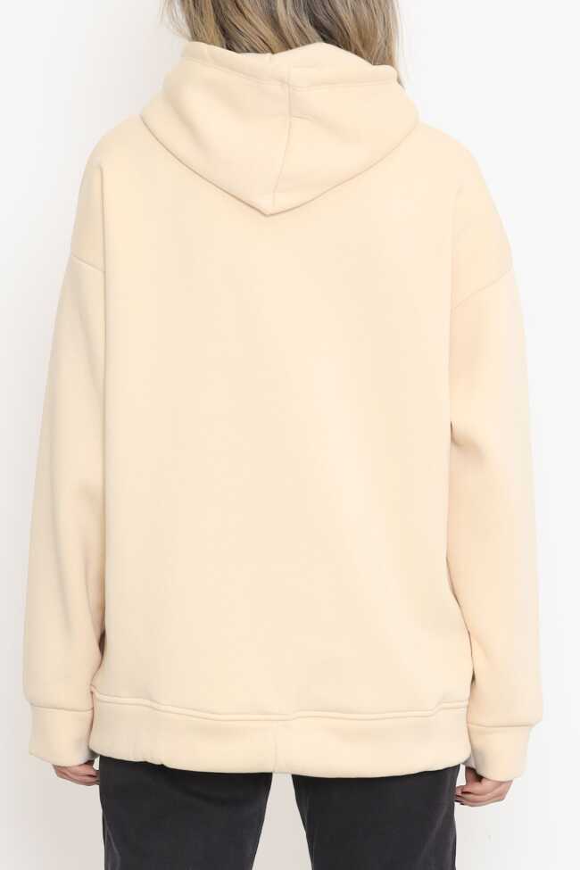 Beli İpli Sweat Bej - 8