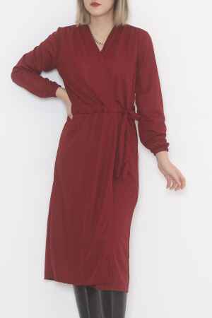 Beli Kemerli Kimono Bordo - 4