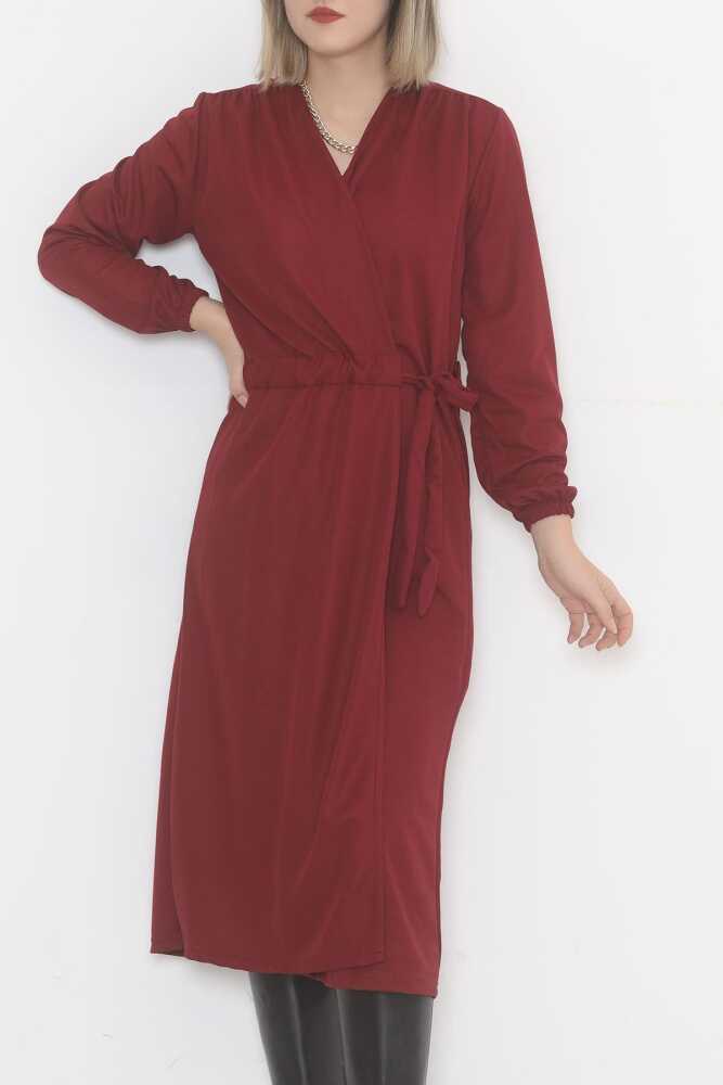 Beli Kemerli Kimono Bordo - 4