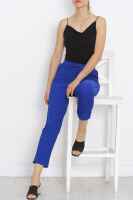 Beli Lastikli Duble Pantolon Saks - 6