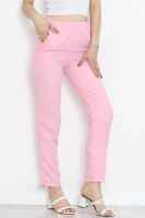 Beli Lastikli Keten Pantolon Pembe - 6