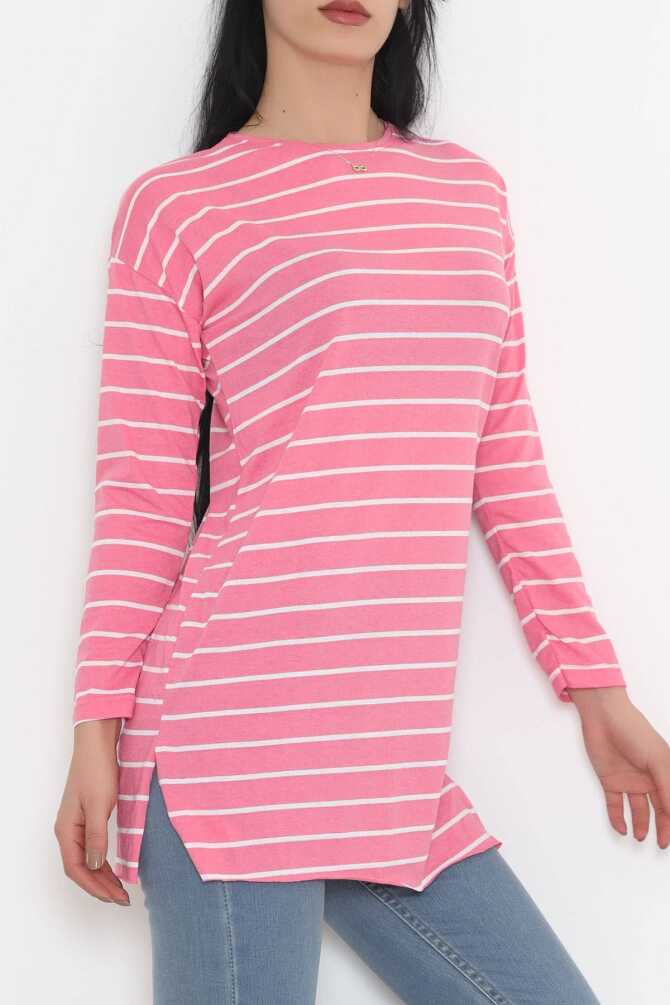 Çizgili Tunik Pembe - 6