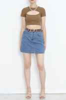 Dekolteli Crop Body Kahve - 7