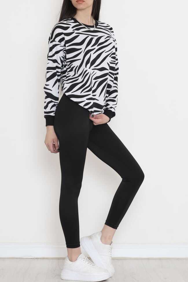 Desenli Crop Sweat Zebra - 6