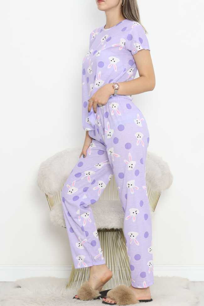 Desenli Pijama Takımı Açıklila - 2