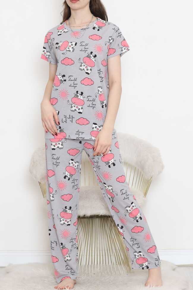 Desenli Pijama Takımı Gripembe - 2