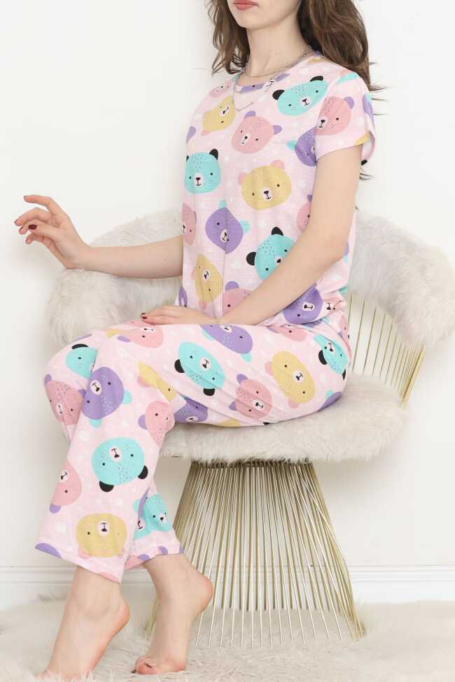 Desenli Pijama Takımı Lilapembe - 1