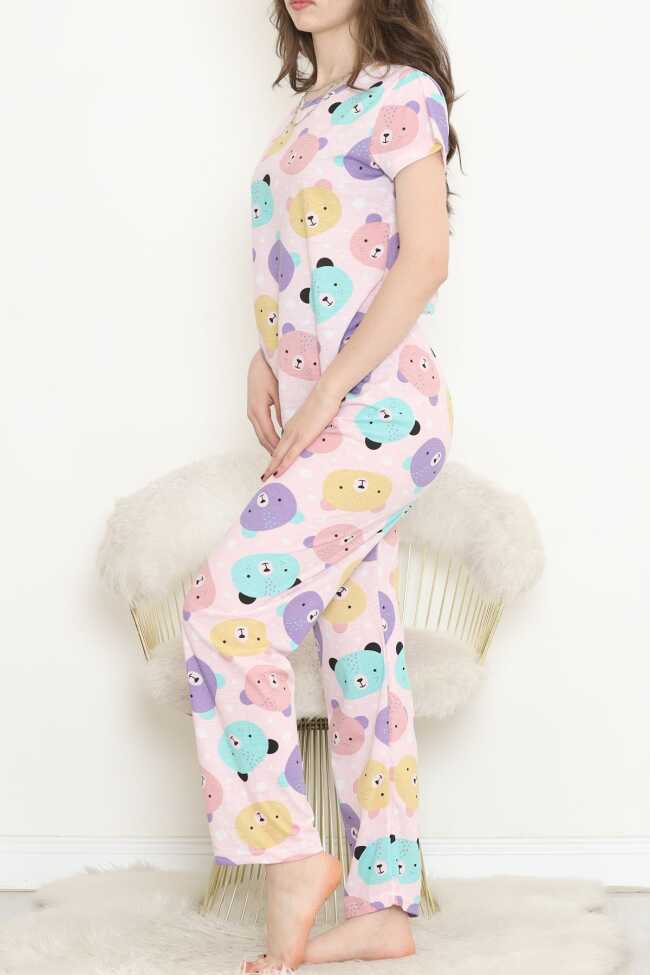 Desenli Pijama Takımı Lilapembe - 6