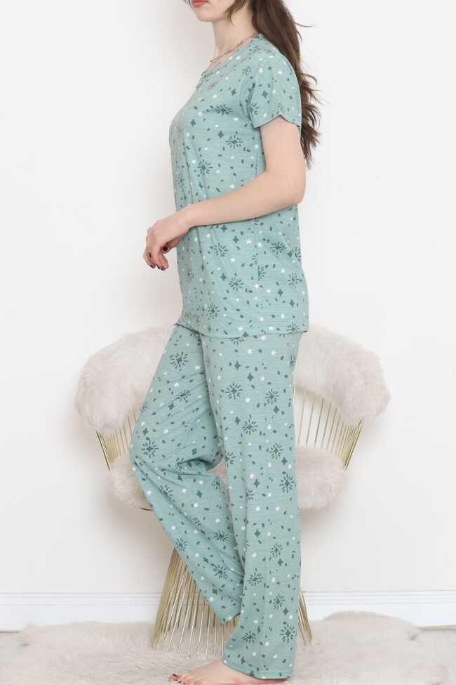 Desenli Pijama Takımı Yeşildesenli - 4