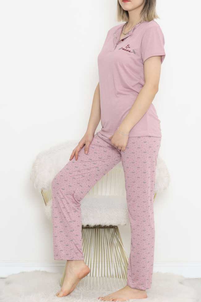 Düğmeli Pijama Takımı Koyugül - 7