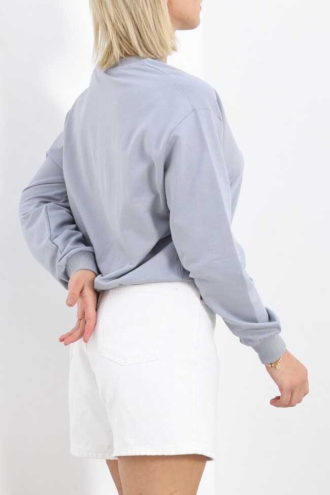 İki İplik Crop Sweat Dumangri - 5