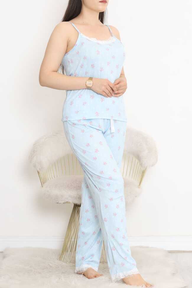 İp Askılı Battal Pijama Takımı Okyanus - 5