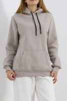 Kanguru Cep Oversize Sweat Bej - 3