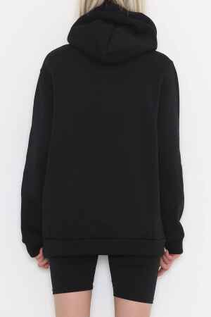 Kanguru Cep Oversize Sweat Siyah - 7