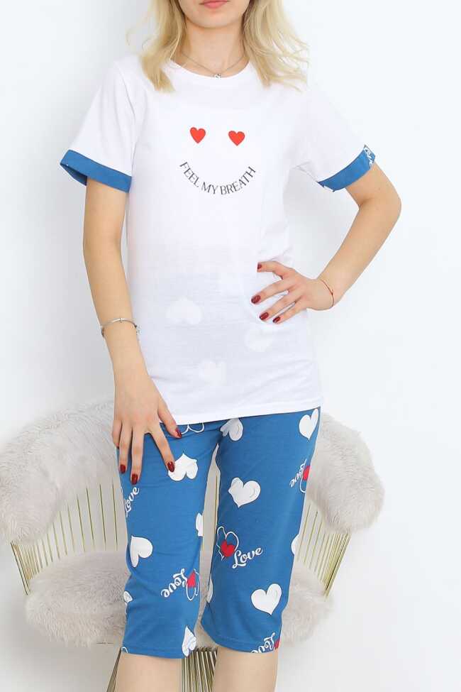 Kaprili Pijama Takımı Beyazlaci - 1