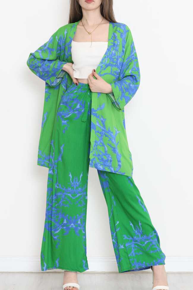 Kimono Takım Yeşilmavi - 1