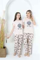 Moda Çizgi Anne Kız Aile I Love Yoga Pijama Takım Ayrı Ayrı Satılır 50101 - 1