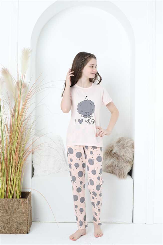 Moda Çizgi Anne Kız Aile I Love Yoga Pijama Takım Ayrı Ayrı Satılır 50101 - 5