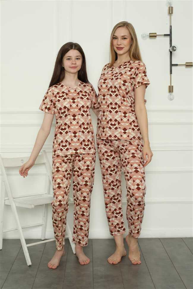 Moda Çizgi Anne Kız Aile Penye Pijama Takım Ayrı Ayrı Satılır. Fiyatları Farklıdır 50103 - 1