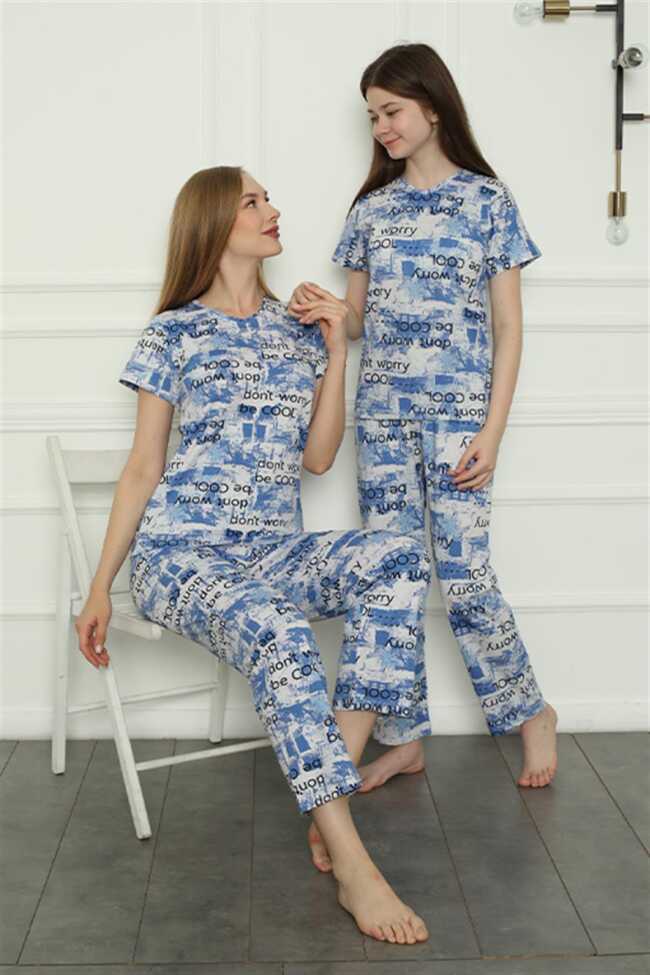 Moda Çizgi Anne Kız Aile Penye Pijama Takım Ayrı Ayrı Satılır. Fiyatları Farklıdır 50104 - 2