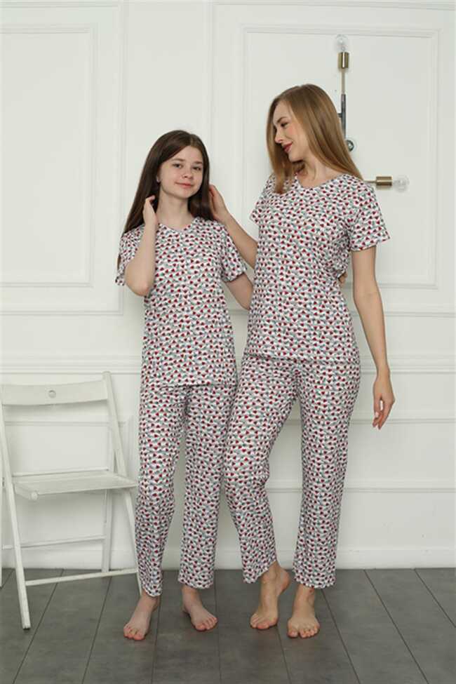 Moda Çizgi Anne Kız Aile Penye Pijama Takım Ayrı Ayrı Satılır. Fiyatları Farklıdır 50119 - 1