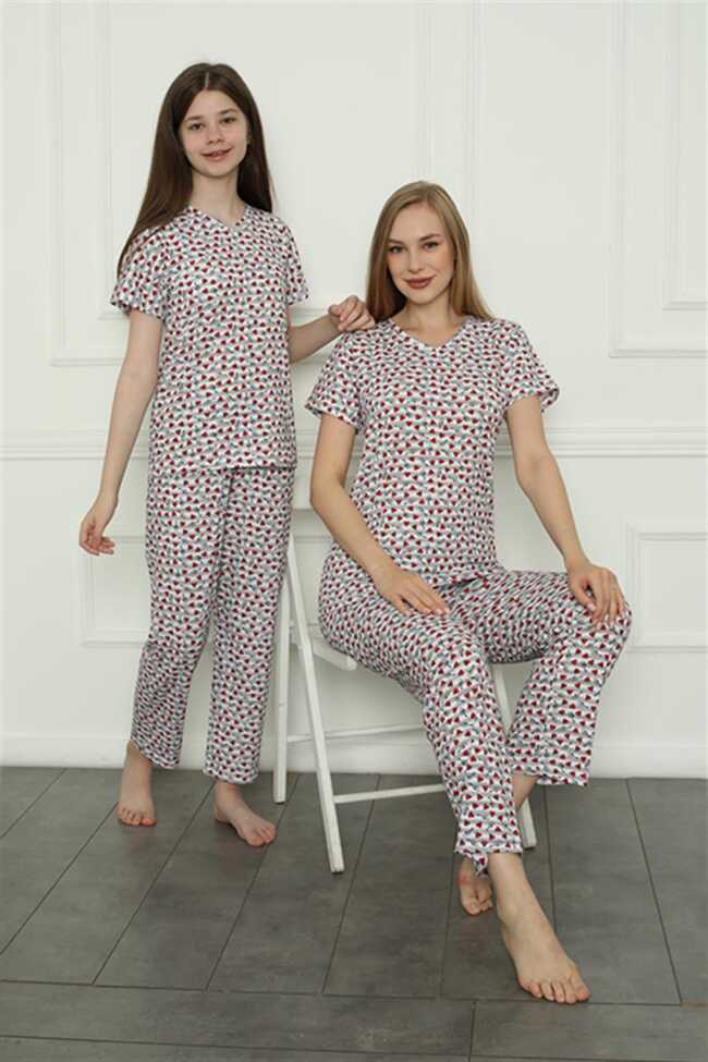 Moda Çizgi Anne Kız Aile Penye Pijama Takım Ayrı Ayrı Satılır. Fiyatları Farklıdır 50119 - 2