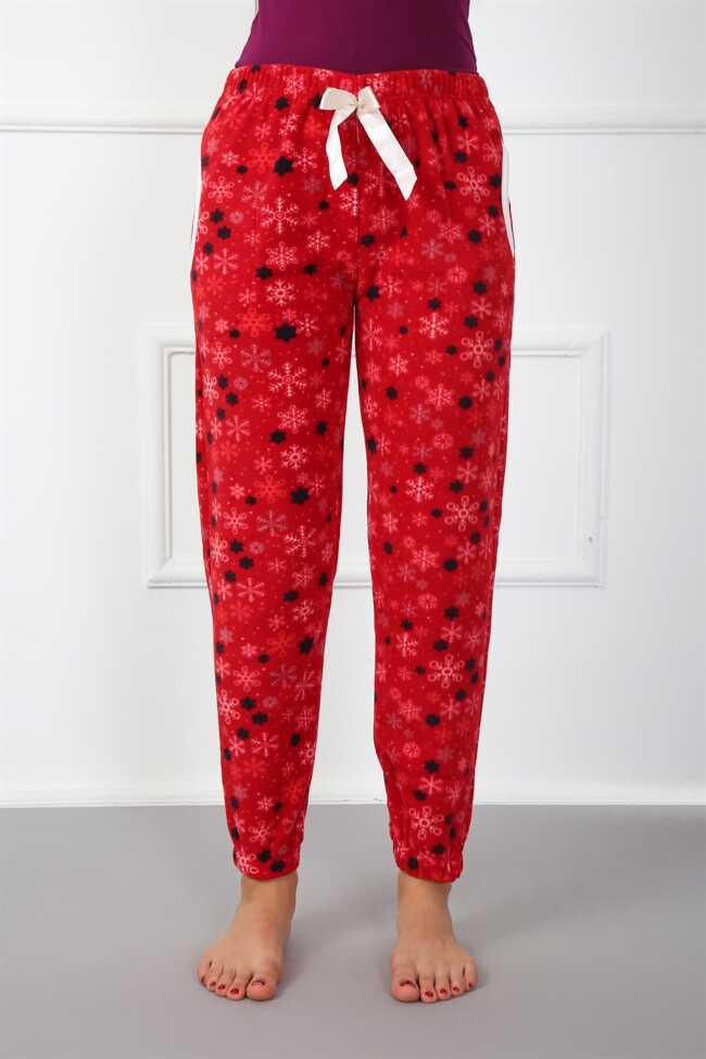 Moda Çizgi Bayan Welsoft Polar Tek Alt Pijama 210040 - 1