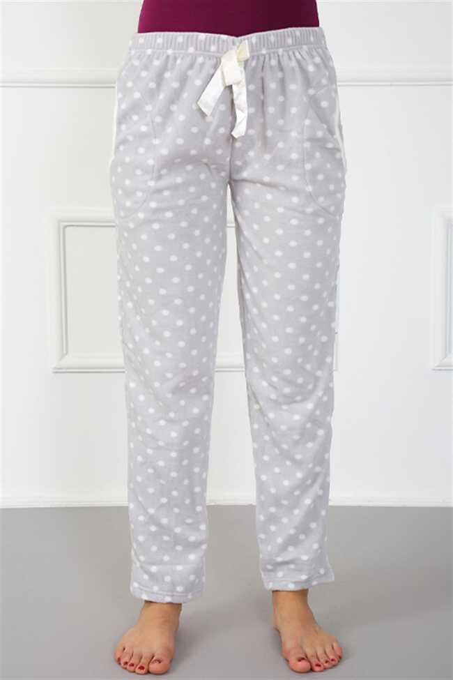 Moda Çizgi Bayan Welsoft Polar Tek Alt Pijama 210045 - 2