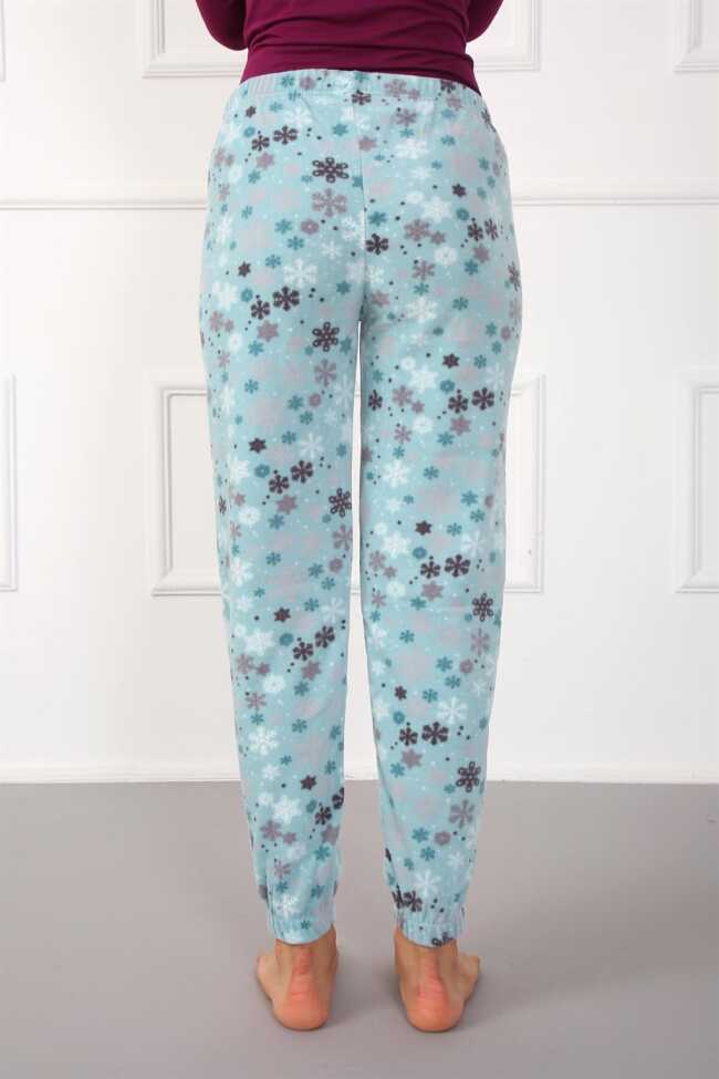 Moda Çizgi Bayan Welsoft Polar Tek Alt Pijama 210046 - 4