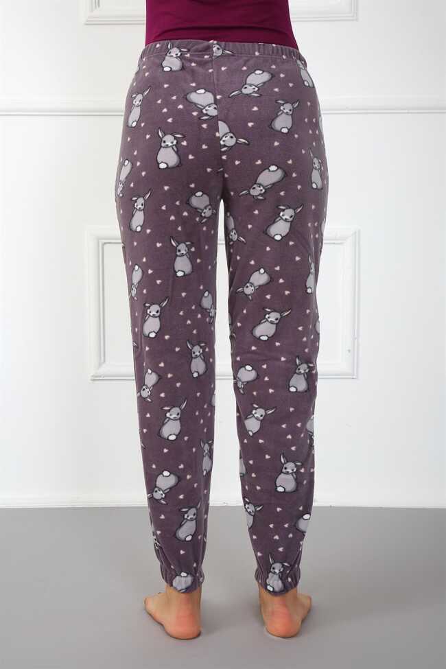 Moda Çizgi Bayan Welsoft Polar Tek Alt Pijama 210047 - 4