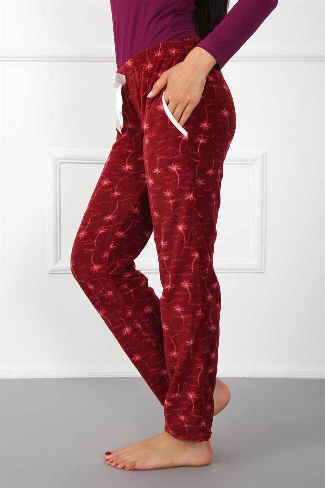 Moda Çizgi Bayan Welsoft Polar Tek Alt Pijama 210049 - 2