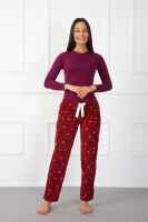 Moda Çizgi Bayan Welsoft Polar Tek Alt Pijama 210049 - 3