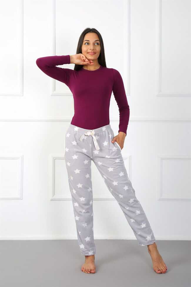 Moda Çizgi Bayan Welsoft Polar Tek Alt Pijama 210050 - 3