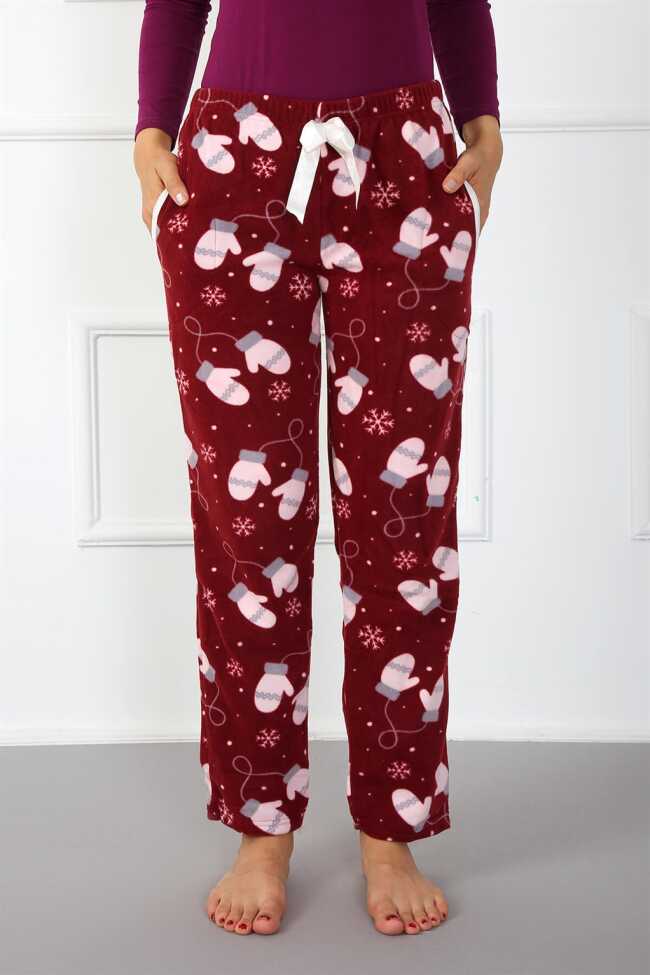 Moda Çizgi Bayan Welsoft Polar Tek Alt Pijama 210052 - 1