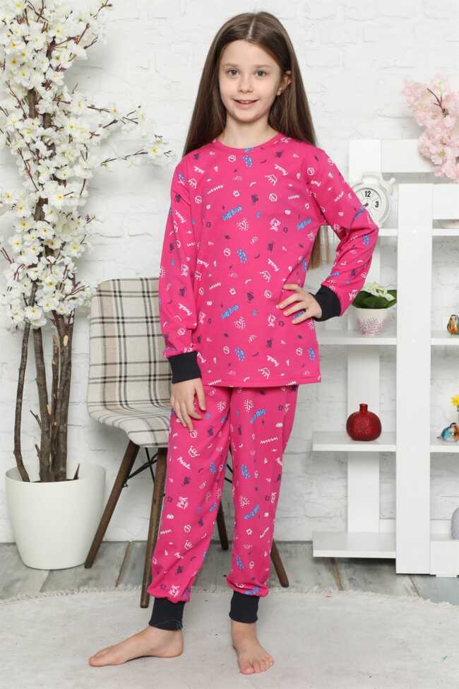 Moda Çizgi Çocuk Pamuk Uzun Kollu Pijama Takımı 4545 - 1