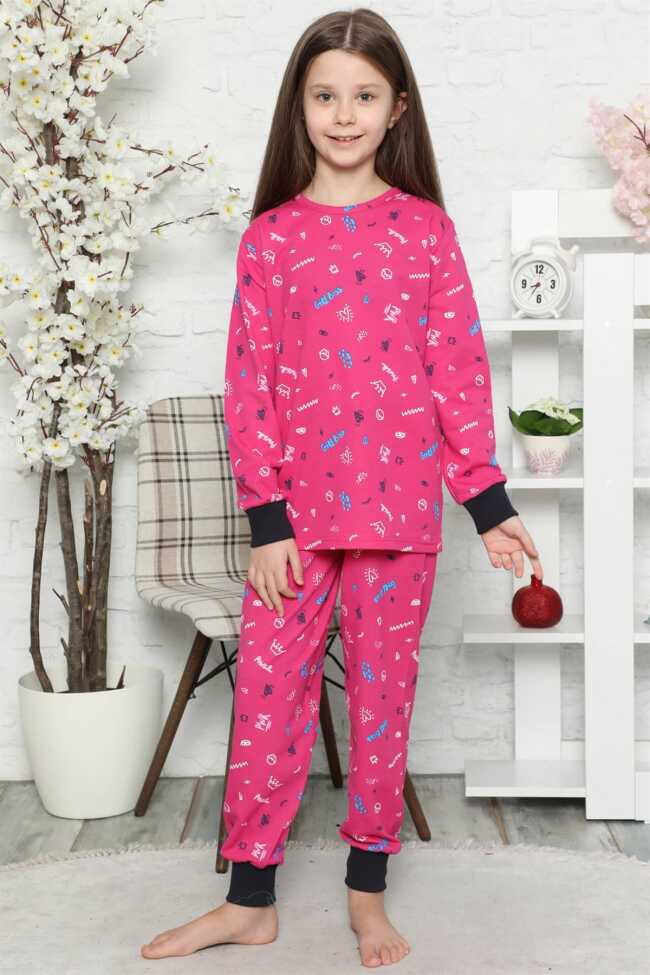 Moda Çizgi Çocuk Pamuk Uzun Kollu Pijama Takımı 4545 - 2