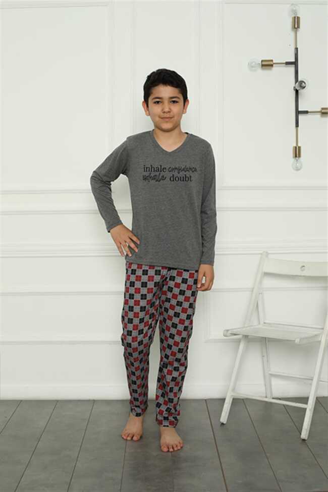 Moda Çizgi Erkek Çocuk Penye Pijama Takım 20389 - 2