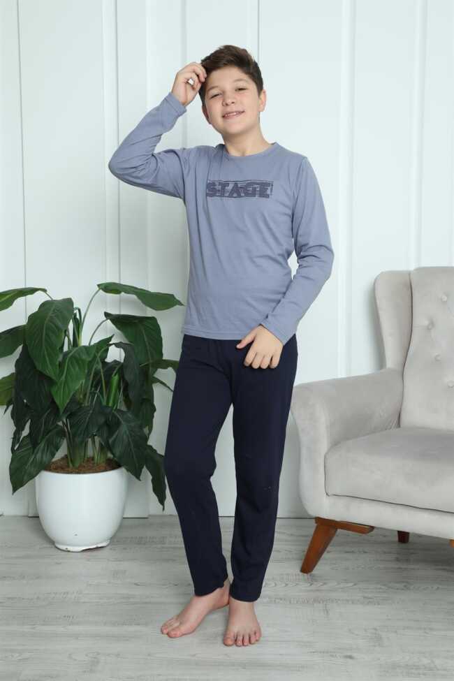 Moda Çizgi Erkek Çocuk Penye Pijama Takım 20411 - 6