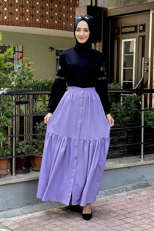 Moda Çizgi Etek - 3