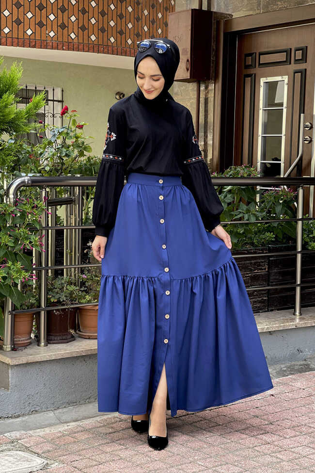 Moda Çizgi Etek - 2