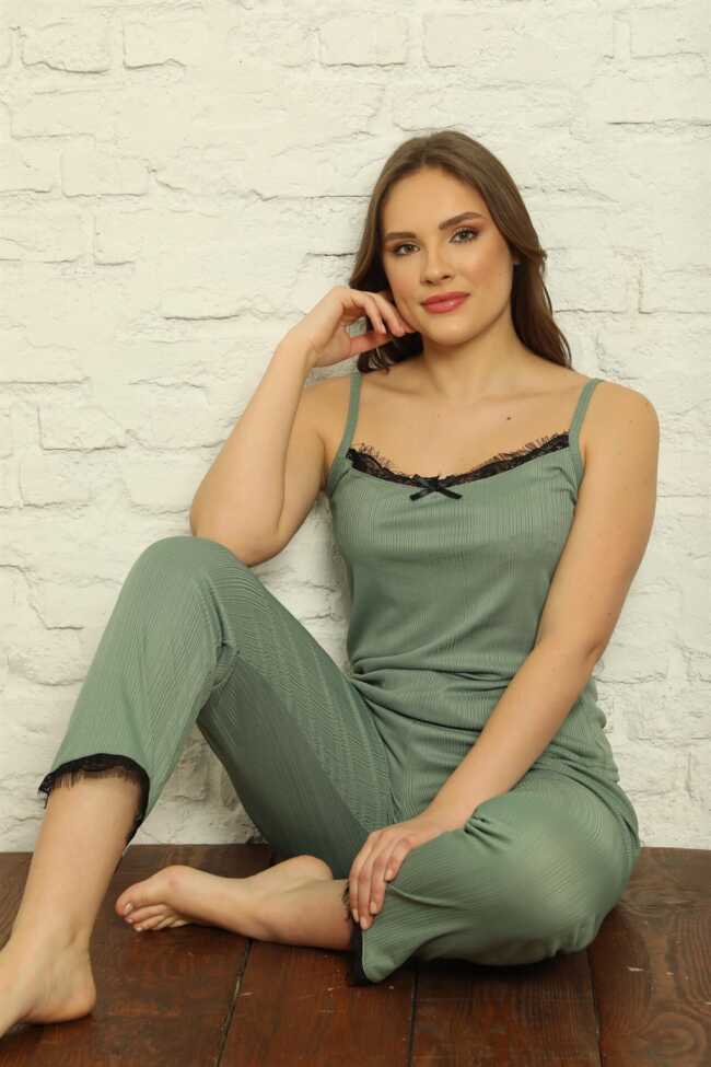 Moda Çizgi Kadın 3'lü Sabahlık Pijama Takım 20564 - 1