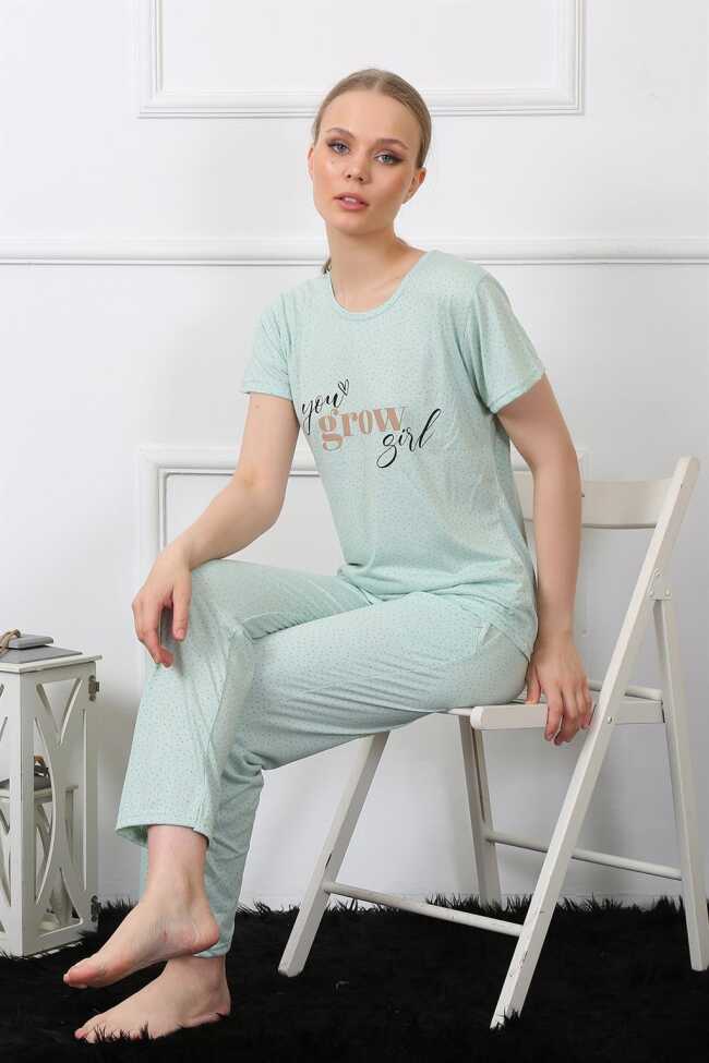 Moda Çizgi Kadın Kısa Kol Pijama Takım 4140 - 2