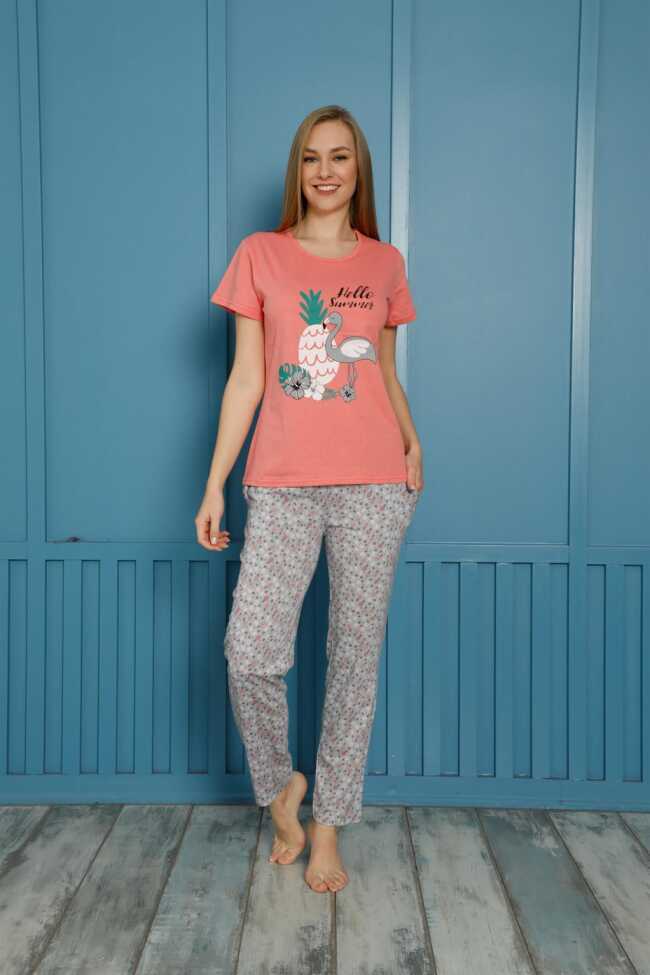 Moda Çizgi Kadın Pamuk Pijama Takım 20500N - 3