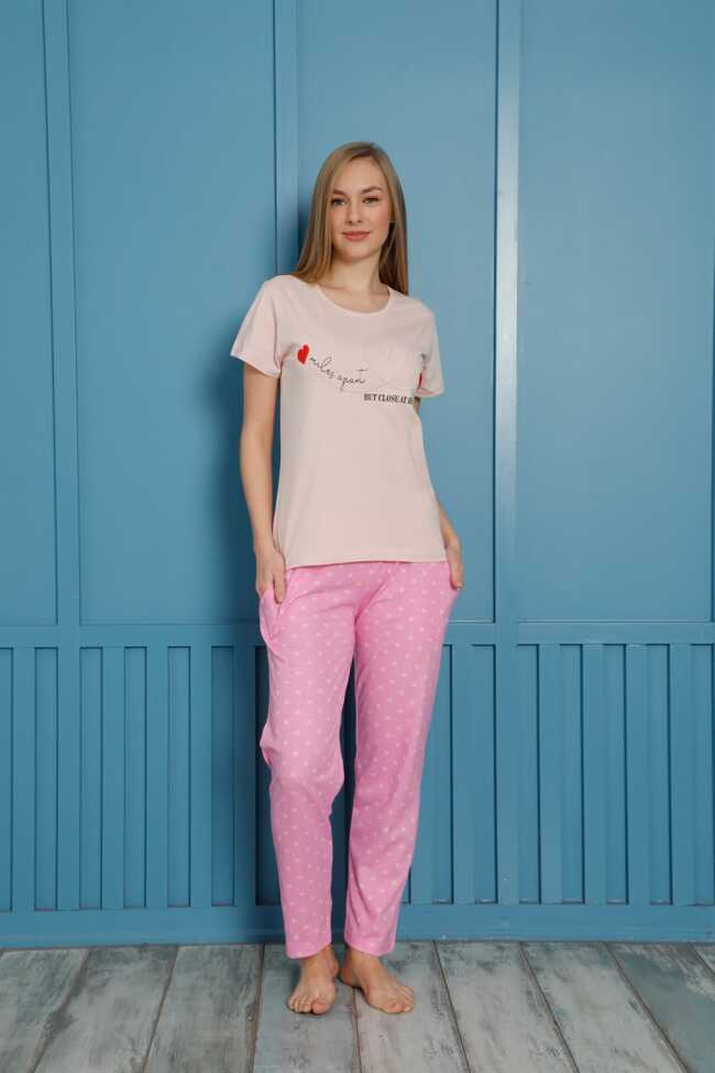 Moda Çizgi Kadın Penye Pijama - 2