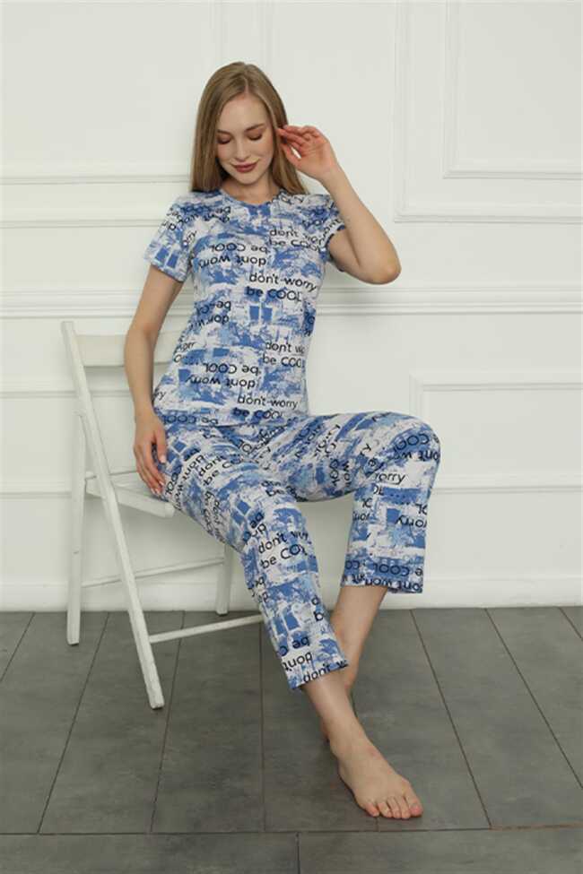 Moda Çizgi Kadın Penye Pijama Takım 4154 - 4