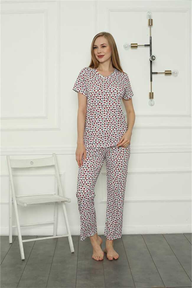 Moda Çizgi Kadın Penye Pijama Takım 4166 - 1